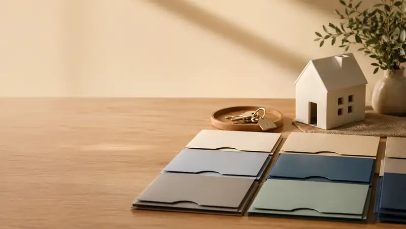 Best mortgage protection insurance companies guide - Mallard Mortgage Protection Color swatches with model home and keys representing comparing mortgage protection insurance companies