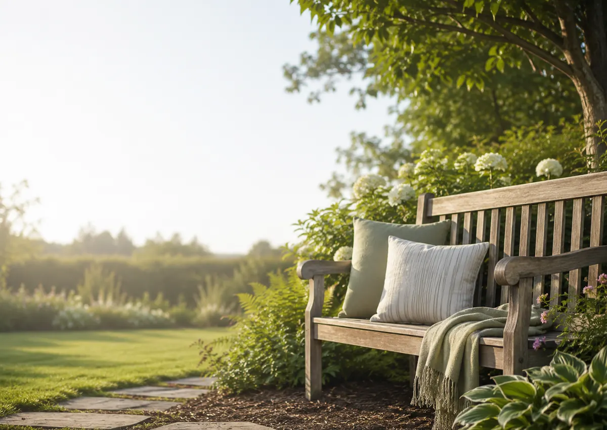 Guaranteed issue life insurance guide for homeowners - Mallard Mortgage Protection Garden bench at sunrise representing guaranteed issue life insurance