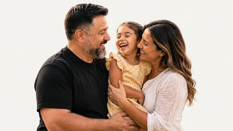 Smiling family representing homeowners protected by mortgage protection insurance